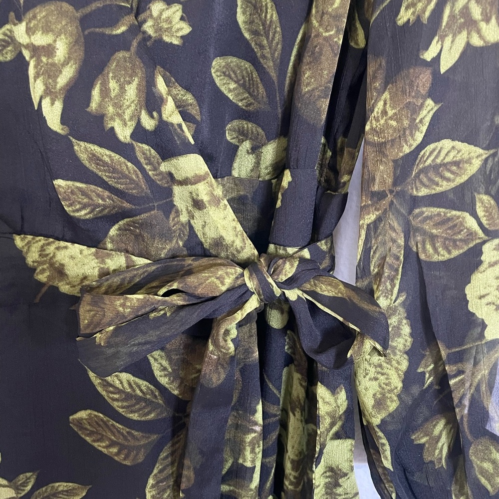 Bardot Lucianna Maxi Wrap Dress - Black and Green Floral. Still on Revolve! - Picture 6 of 8